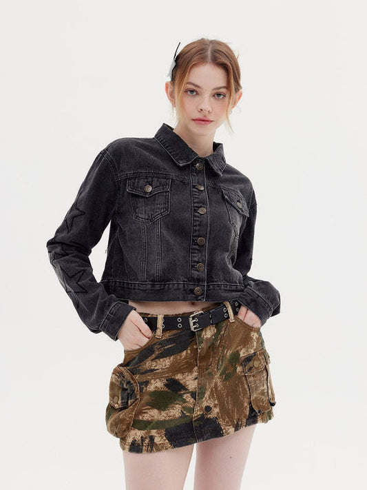 Bloom Crop Denim Jacket