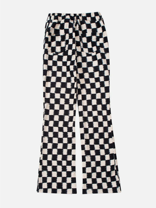 Checkerboard Elastic Horn Pants
