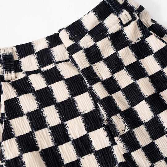 Checkerboard Elastic Horn Pants