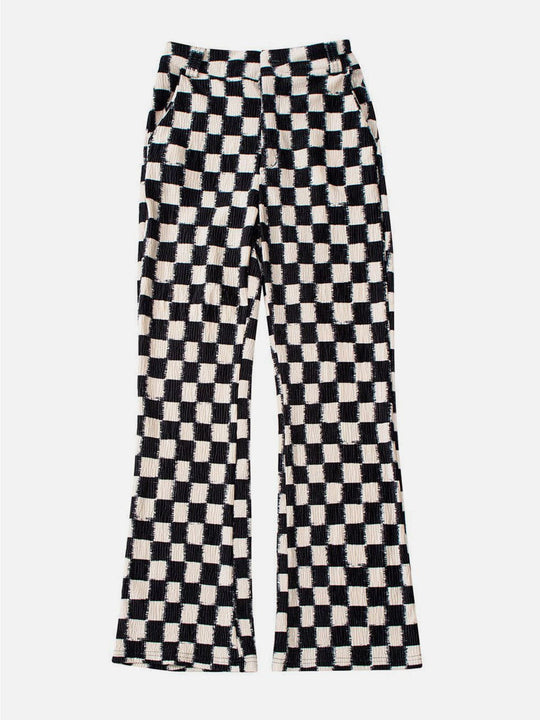 Checkerboard Elastic Horn Pants