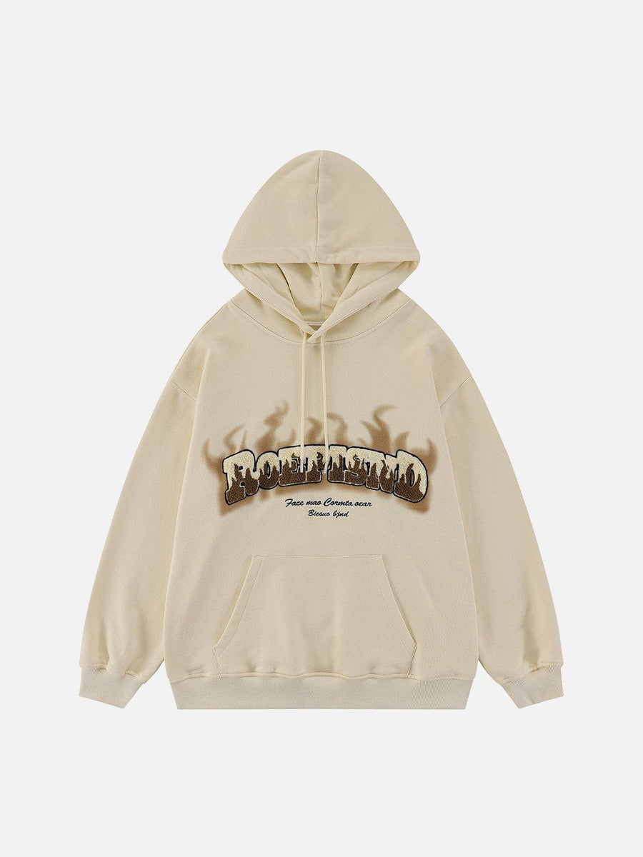 Flame Letters Foam Hoodie