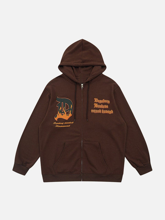 Flame Letters Foam Hoodie
