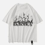 3D-Flame-Letter-Print-Hole-Tee-Streetwear-Fashion