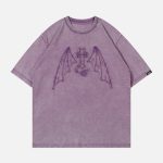 Applique-Embroidery-Devil-Element-Washed-Tee-Streetwear-Fashion