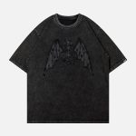 Applique-Embroidery-Devil-Element-Washed-Tee-Streetwear-Fashion