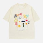 Cat-Embroidery-Print-Tee-Streetwear-Fashion