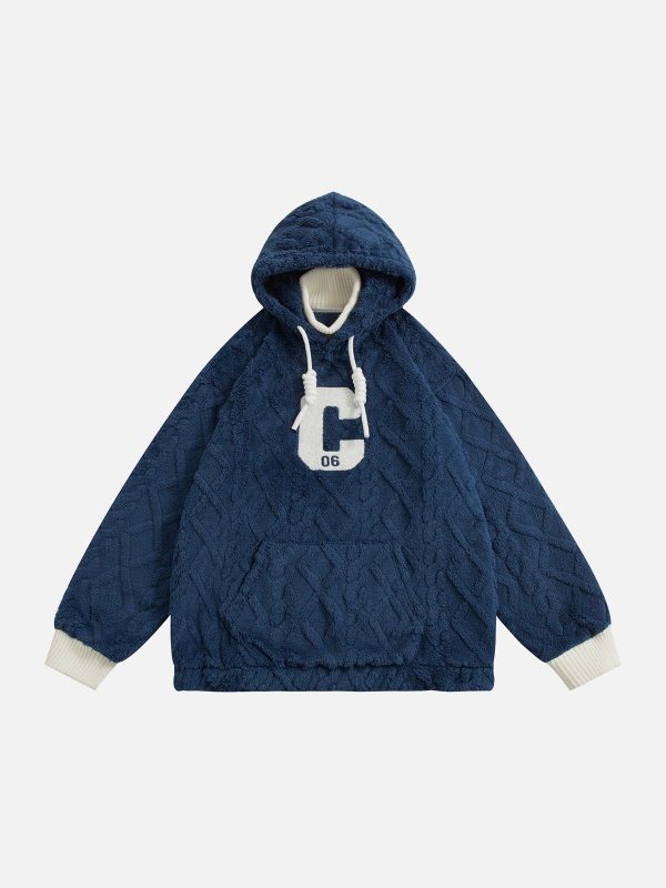 Fake Two Flocking Hoodie