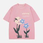 Flowers-Print-Tee-Streetwear-Fashion