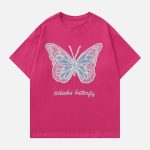 Hollow-Mesh-Butterfly-Patch-Tee-Streetwear-Fashion