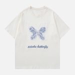 Hollow-Mesh-Butterfly-Patch-Tee-Streetwear-Fashion