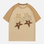 Star-Print-Colour-Blocking-Tee-Streetwear-Fashion