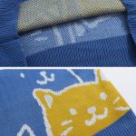 Cartoon-Cat-Pattern-Knit-Sweater-Streetwear-Fashion