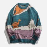 Cartoon-Little-Dinosaur-Knit-Sweater-Streetwear-Fashion