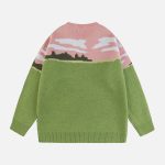 Colorblock-Cow-Jacquard-Sweater-Streetwear-Fashion