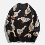 Cute-Duck-Knit-Sweater-Streetwear-Fashion