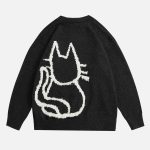 Hand-Drawn-Cat-Sweater-Streetwear-Fashion