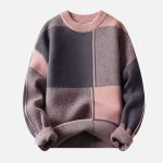 Irregular-Contrast-Color-Plaid-Knit-Sweater-Streetwear-Fashion-4