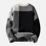 Irregular-Contrast-Color-Plaid-Knit-Sweater-Streetwear-Fashion-4