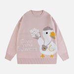 Jacquard-Cartoon-Duck-Sweater-Streetwear-Fashion