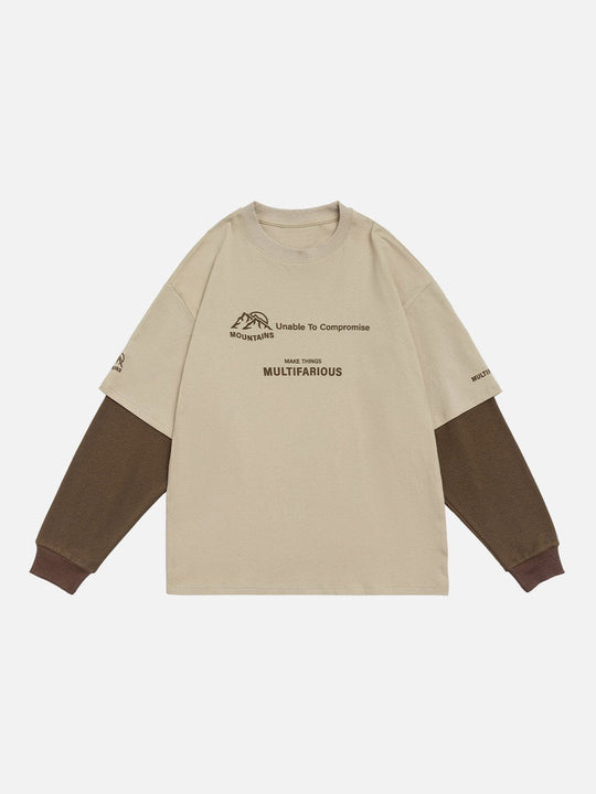 Multifarious Print Panel Sweatshirt