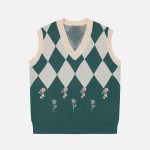 PLAID-Color-Matching-Sweater-Vest-Streetwear-Fashion-4