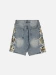 Patchwork-Color-Clash-Denim-Shorts-Streetwear-Fashion