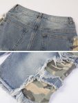 Patchwork-Color-Clash-Denim-Shorts-Streetwear-Fashion