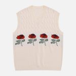 Rose-Pattern-Sweater-Vest-Streetwear-Fashion-4