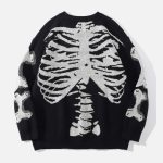 Skeleton-Pattern-Knit-Sweater-Streetwear-Fashion