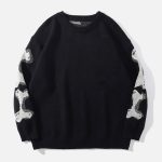 Skeleton-Pattern-Knit-Sweater-Streetwear-Fashion