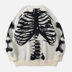 Skeleton-Pattern-Knit-Sweater-Streetwear-Fashion