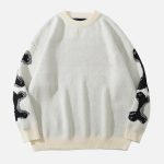 Skeleton-Pattern-Knit-Sweater-Streetwear-Fashion