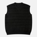 Solid-Woven-Stripe-Sweater-Vest-Streetwear-Fashion