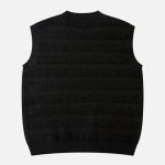 Solid-Woven-Stripe-Sweater-Vest-Streetwear-Fashion