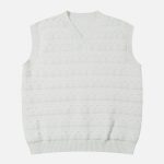 Solid-Woven-Stripe-Sweater-Vest-Streetwear-Fashion