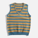 Striped-Color-Blocking-Sweater-Vest-Streetwear-Fashion