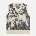 Tie-Dye-Jacquard-Sweater-Vest-Streetwear-Fashion