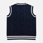 V-neck-Braided-Pattern-Sweater-Vest-Streetwear-Fashion